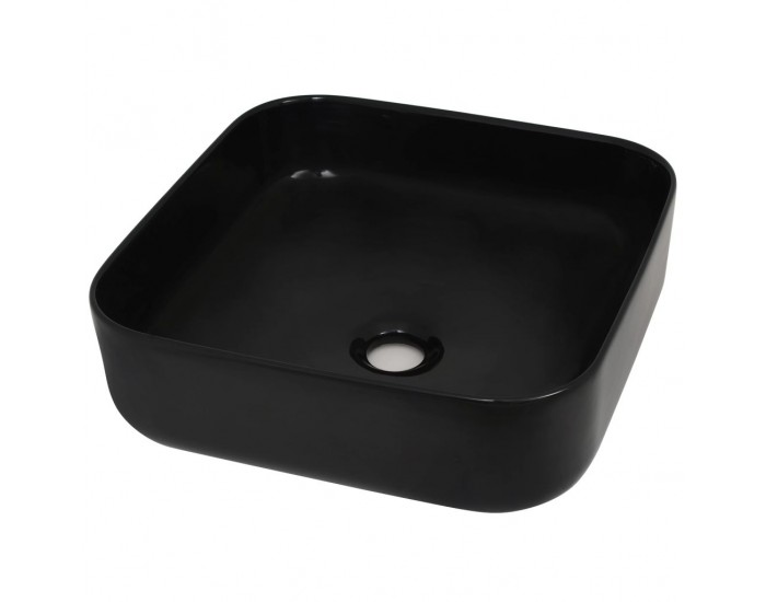 Sonata Керамична мивка, квадратна, черна, 38x38х13,5 см -