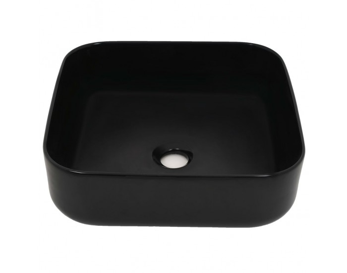 Sonata Керамична мивка, квадратна, черна, 38x38х13,5 см -