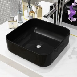 Sonata Керамична мивка, квадратна, черна, 38x38х13,5 см - Баня