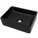 Sonata Керамична мивка, правоъгълна, черна, 41x30х12 см -