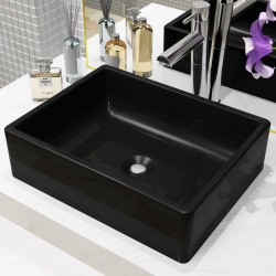 Sonata Керамична мивка, правоъгълна, черна, 41x30х12 см - Баня