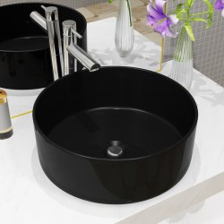 Sonata Керамична мивка, кръгла, черна, 40x15 см - Баня