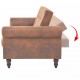 Sonata Разтегателен диван с подлакътници, изкуствен велур, кафяв -
