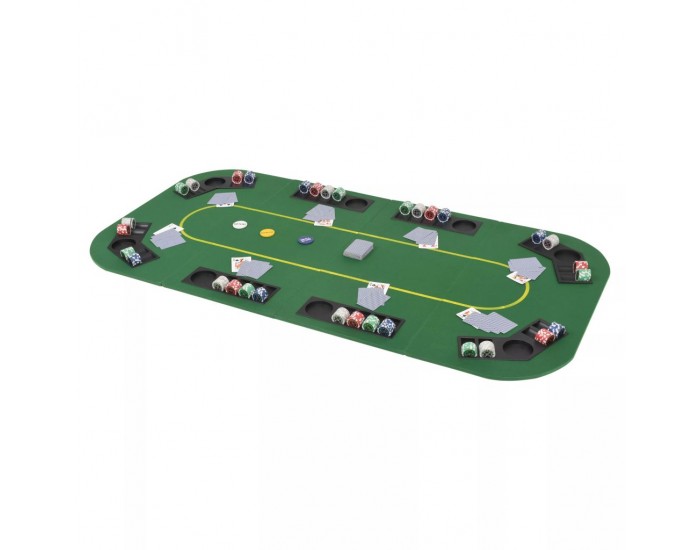 Sonata Сгъваем покер плот за маса за 8 играчи, правоъгълен, зелен -