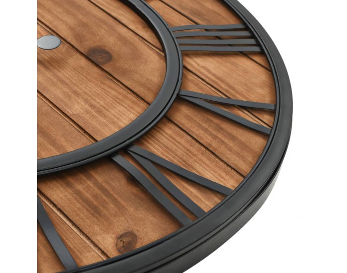 Sonata Винтидж стенен кварцов часовник, дърво и метал, 60 см, XXL -