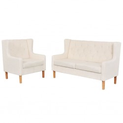 Sonata Комплект диван и кресло, 2 бр, плат, кремавобели - Дивани
