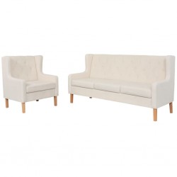 Sonata Комплект диван и кресло, 2 бр, плат, кремавобели - Дивани