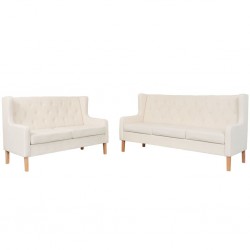 Sonata Комплект дивани, 2 бр, плат, кремавобели - Мека мебел