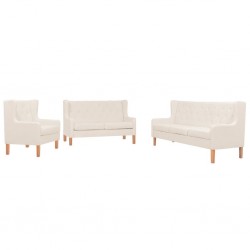 Sonata Комплект дивани и кресло, 3 бр, плат, кремавобели - Дивани