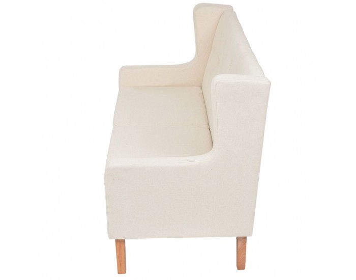 Sonata Комплект дивани и кресло, 3 бр, плат, кремавобели -