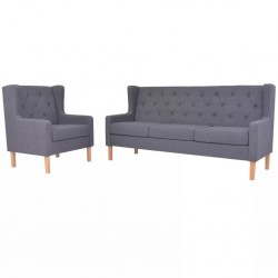 Sonata Комплект диван и кресло, 2 части, плат, сиви - Мека мебел