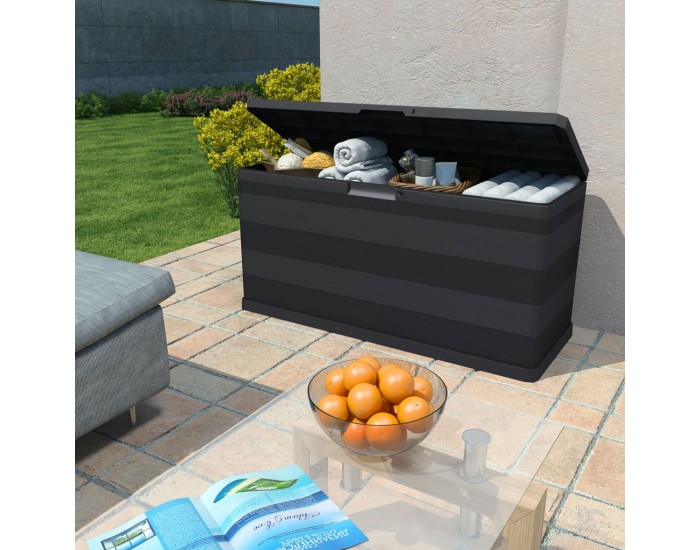 Sonata Градинска кутия за съхранение, черна, 117x45x56 см -