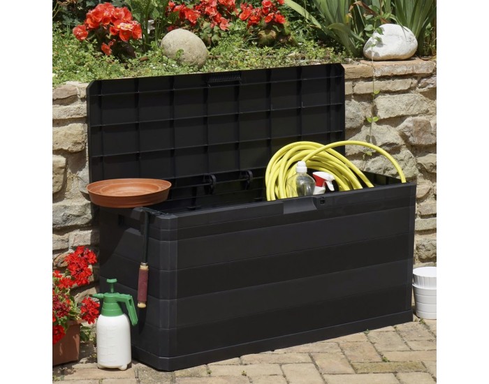 Sonata Градинска кутия за съхранение, черна, 117x45x56 см -
