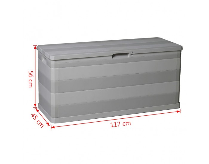 Sonata Градинска кутия за съхранение, сива, 117x45x56 см -