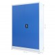 Sonata Метален офис шкаф, 90x40x140 см, сиво и синьо -