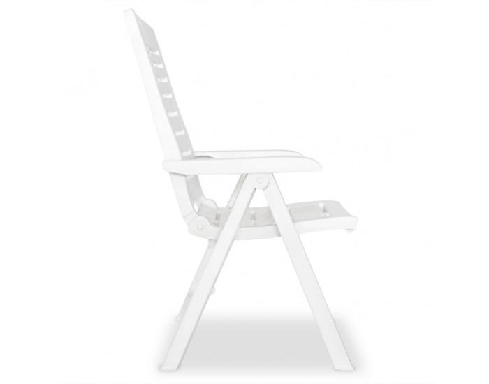 Sonata Градински столове, регулируеми, 2 бр, пластмаса, бели -