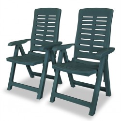 Sonata Градински столове, регулируеми, 2 бр, пластмаса, зелени - Градина