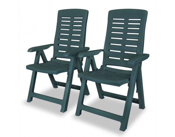 Sonata Градински столове, регулируеми, 2 бр, пластмаса, зелени -