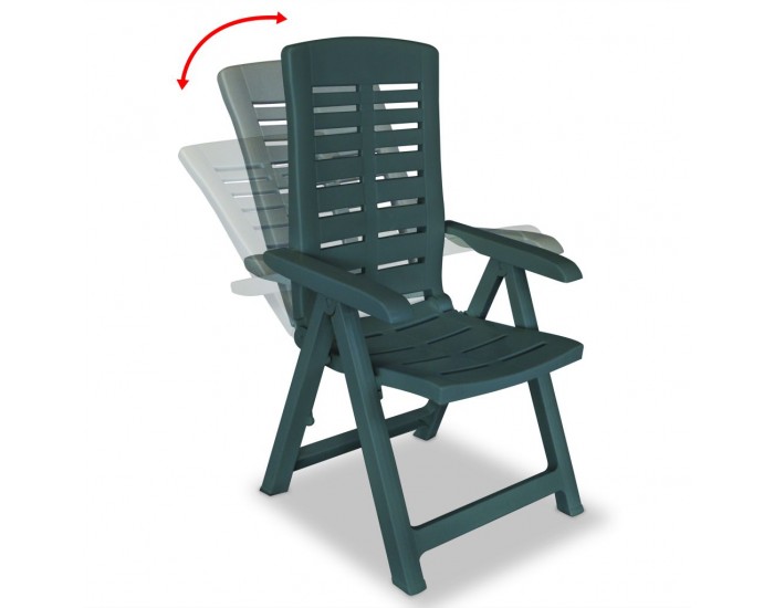 Sonata Градински столове, регулируеми, 2 бр, пластмаса, зелени -