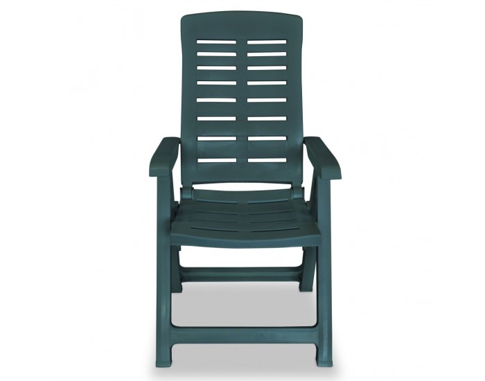 Sonata Градински столове, регулируеми, 2 бр, пластмаса, зелени -