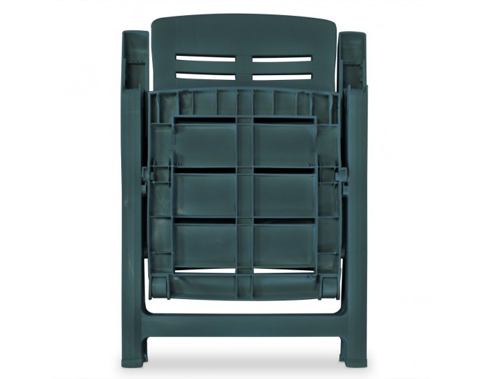 Sonata Градински столове, регулируеми, 2 бр, пластмаса, зелени -