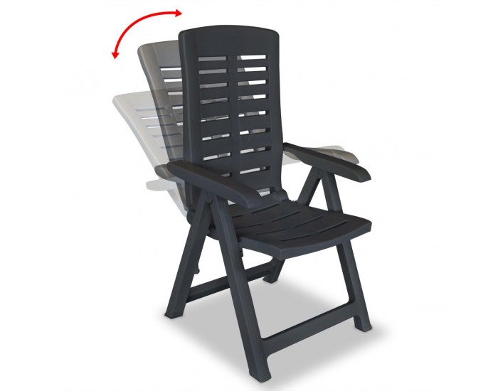 Sonata Градински столове, регулируеми, 2 бр, пластмаса, антрацит -