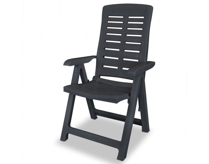 Sonata Градински столове, регулируеми, 2 бр, пластмаса, антрацит -