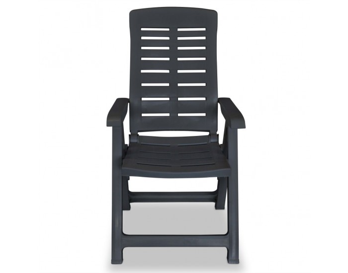 Sonata Градински столове, регулируеми, 2 бр, пластмаса, антрацит -