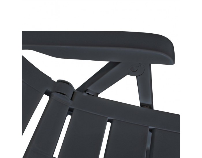 Sonata Градински столове, регулируеми, 2 бр, пластмаса, антрацит -