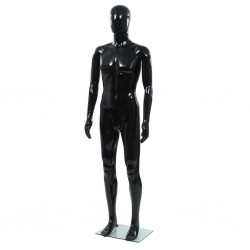 Sonata Мъжки манекен в цял ръст, стъклена основа, черен гланц, 185 см - Офис