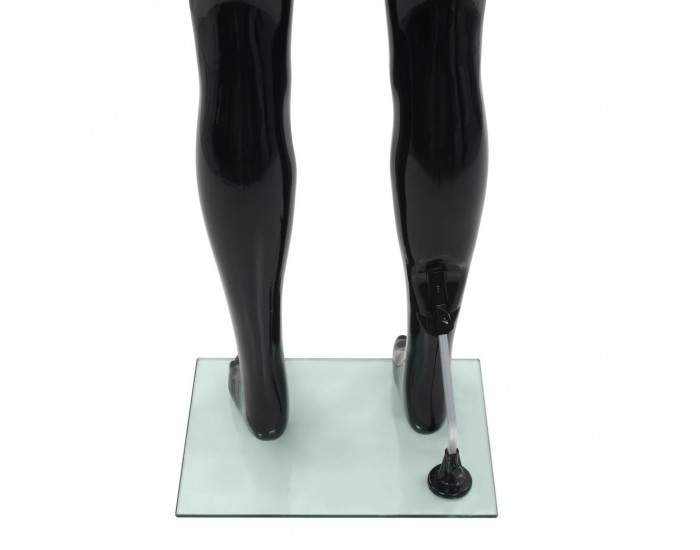Sonata Мъжки манекен в цял ръст, стъклена основа, черен гланц, 185 см -