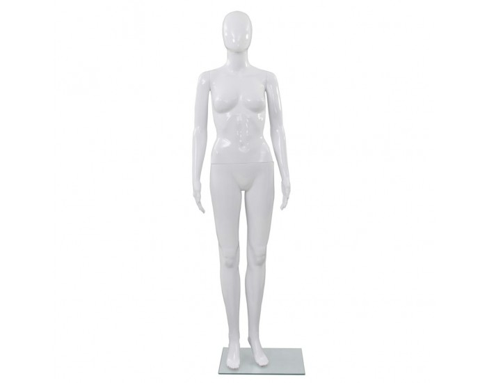 Sonata Женски манекен в цял ръст, стъклена основа, бял гланц, 175 см -