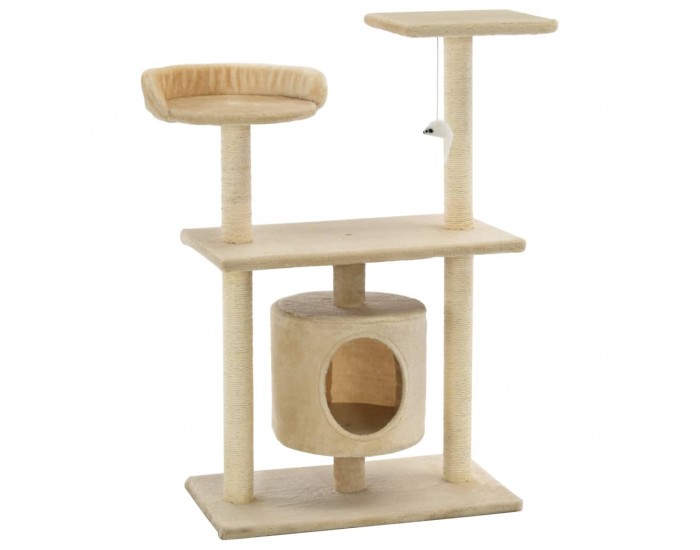 Sonata Котешко дърво със сизалени стълбове, 95 см, бежово -