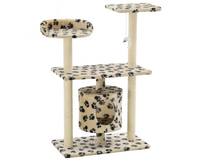 Sonata Котешко дърво със сизалени стълбове, 95 см, бежово, на лапички -