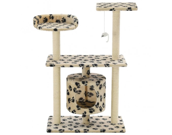 Sonata Котешко дърво със сизалени стълбове, 95 см, бежово, на лапички -