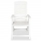 Sonata Накланящи се градински столове, 4 бр, пластмаса, бели -