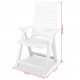 Sonata Накланящи се градински столове, 4 бр, пластмаса, бели -
