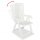 Sonata Накланящи се градински столове, 6 бр, пластмаса, бели -