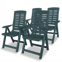Sonata Накланящи се градински столове, 4 бр, пластмаса, зелени - Градински столове