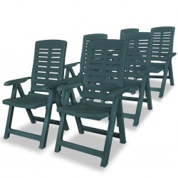 Sonata Накланящи се градински столове, 6 бр, пластмаса, зелени - Градински столове