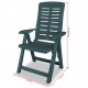 Sonata Накланящи се градински столове, 6 бр, пластмаса, зелени -