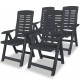 Sonata Накланящи се градински столове, 4 бр, пластмаса, антрацит -