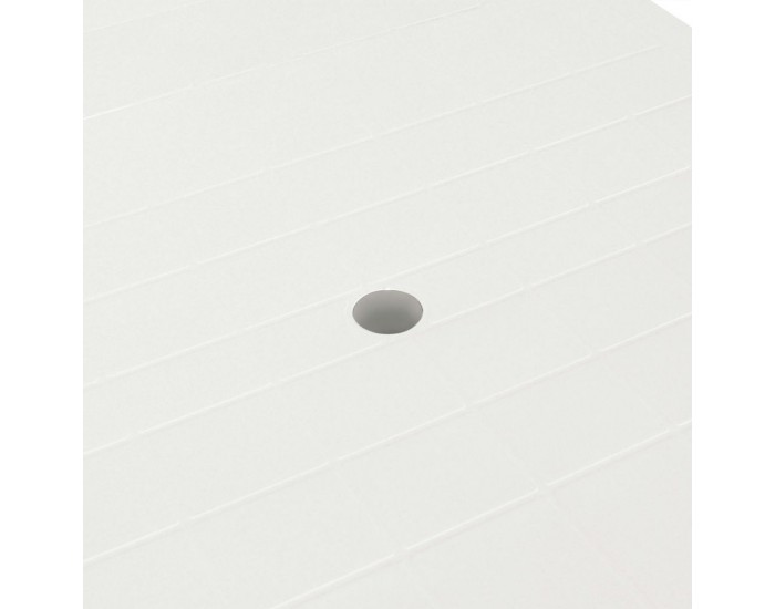 Sonata Градински трапезен комплект, 9 части, пластмаса, бял -