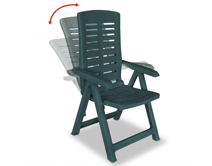 Sonata Градински трапезен комплект, 7 части, пластмаса, зелен - Sonata Градински трапезен комплект, 7 части, пластмаса, зелен -