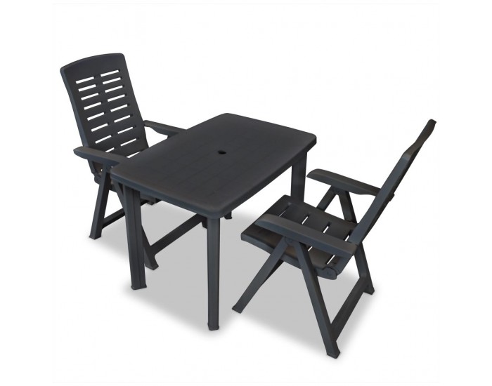 Sonata Бистро комплект, 3 части, пластмаса, антрацит -