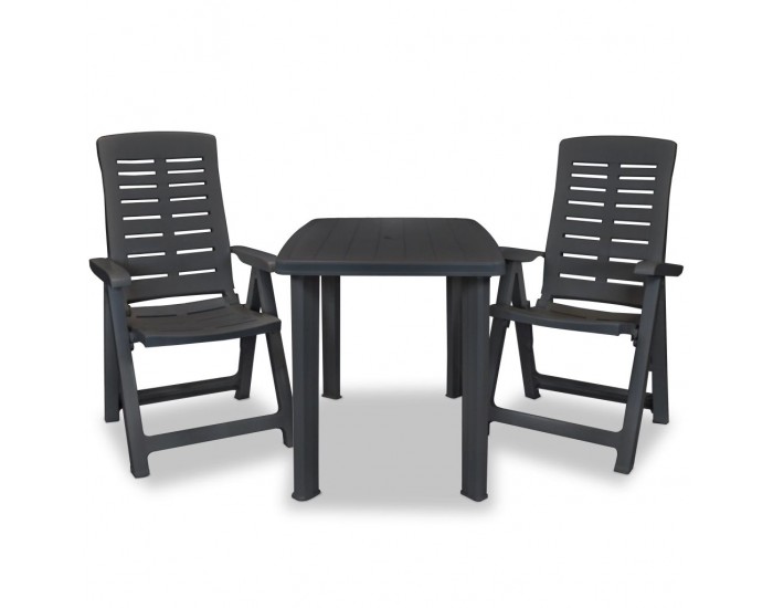 Sonata Бистро комплект, 3 части, пластмаса, антрацит -
