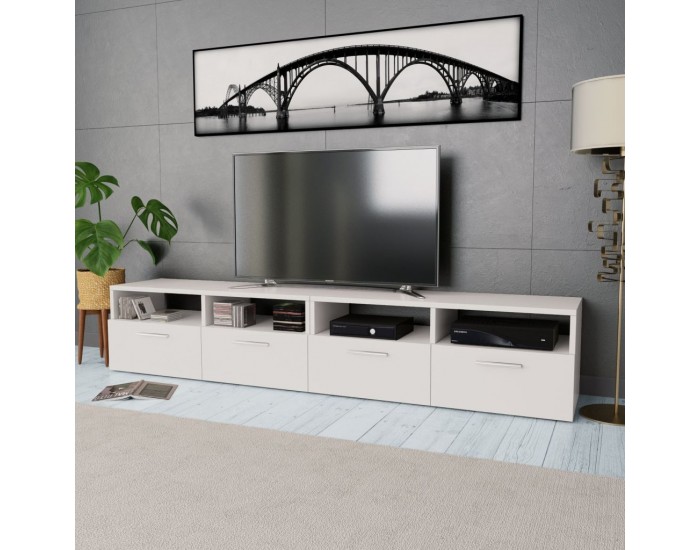 Sonata ТВ шкафове, 2 бр, ПДЧ, 95x35x36 см, бели - Sonata ТВ шкафове, 2 бр, ПДЧ, 95x35x36 см, бели -