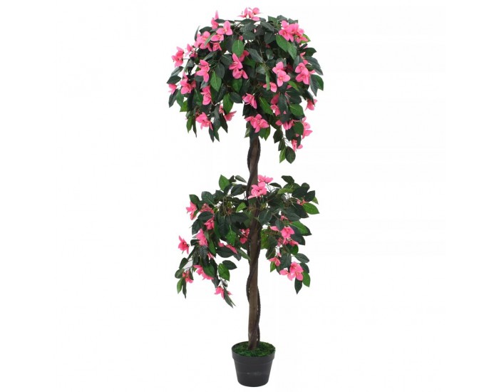 Sonata Изкуствено растение рододендрон, 155 см, зелено и розово -