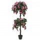 Sonata Изкуствено растение рододендрон, 155 см, зелено и розово -