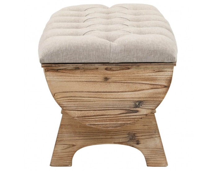 Sonata Пейка за съхранение, дървен масив и плат, 103x51x44 см -